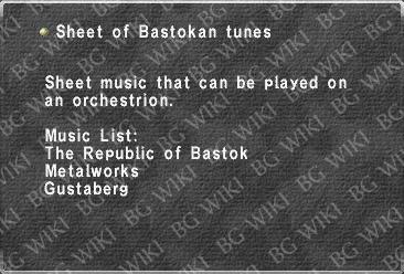 Sheet of Bastokan tunes