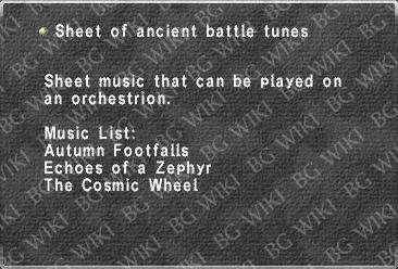 Sheet of ancient battle tunes