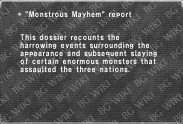 "Monstrous Mayhem" report