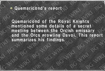 Quemaricond's report