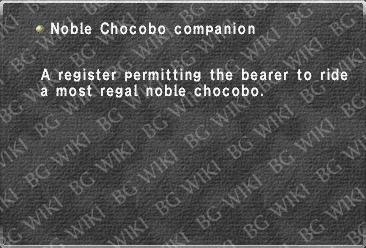 Noble Chocobo companion