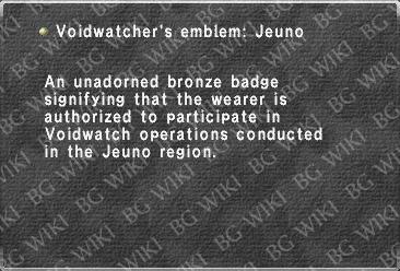Voidwatcher's emblem: Jeuno