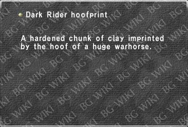 Dark Rider hoofprint