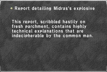 Report detailing Midras's explosive