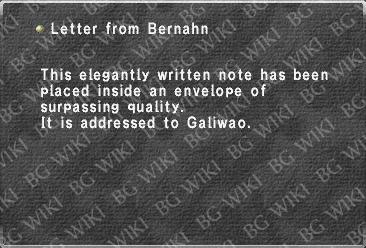 Letter from Bernahn