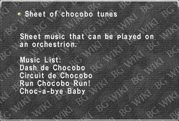 Sheet of chocobo tunes