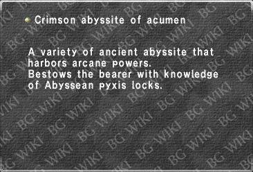 Crimson abyssite of acumen