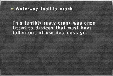 Waterway facility crank