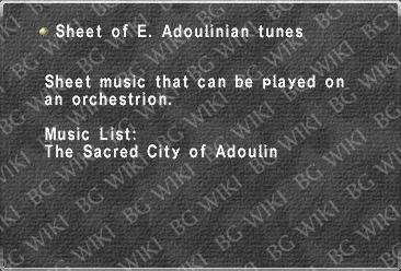 Sheet of E. Adoulinian tunes