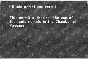 Runic portal use permit