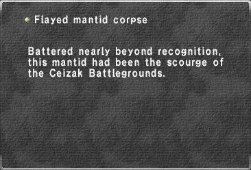 Flayed mantid corpse