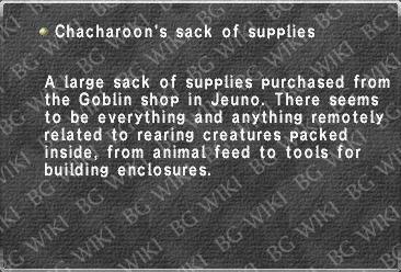 Chacharoon's sack of supplies
