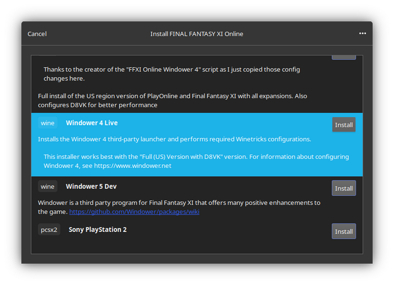 File:Lutris Install FFXI Windower.png