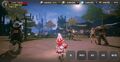 Final Fantasy XI R - characters crowded around a fountain in Windurst