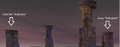 Emerald and Ruby columns activated in front of the Altepa Gate.